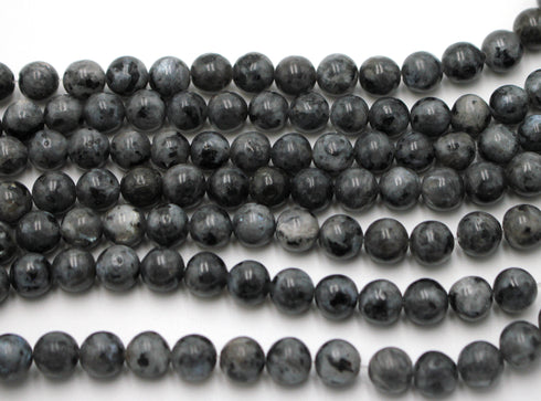 Black Labradorite Gemstone Beads, 8mm, Round